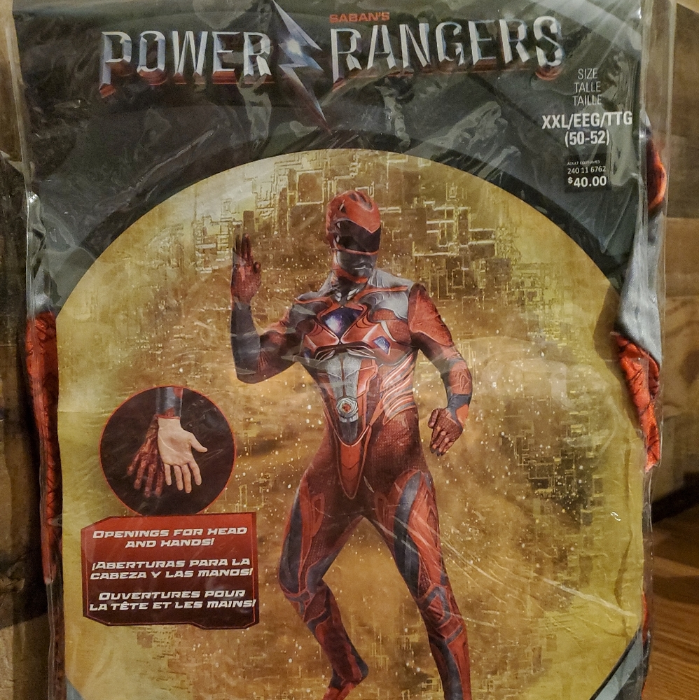Men’s Power Ranger Red Halloween Costume XXL